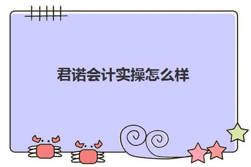 君诺会计实操怎么样(小白做会计难吗)