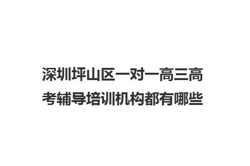 深圳坪山区一对一高三高考辅导培训机构都有哪些(深圳高考冲刺班封闭式全日制)