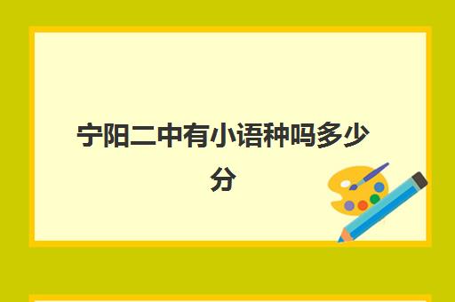 宁阳二中有小语种吗多少分(宁阳第二实验中学怎么样)