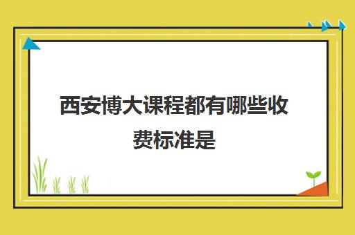 西安博大课程都有哪些收费标准是(西安博迪学校收费标准)