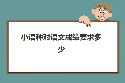 小语种对语文成绩要求多少(小语种如何参加高考)