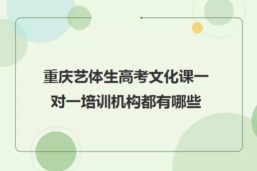 重庆艺体生高考文化课一对一培训机构都有哪些(重庆排名前十艺考培训学校)