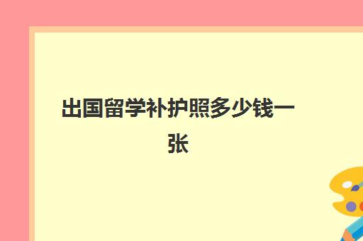 出国留学补护照多少钱一张(出国留学最少需要多少钱)