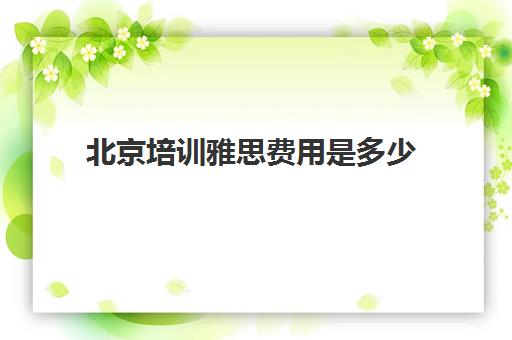 北京培训雅思费用是多少(北京雅思一对一哪家最好)