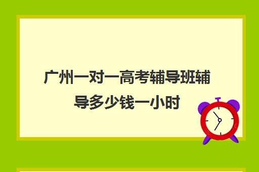 广州一对一高考辅导班辅导多少钱一小时(一对一辅导收费)