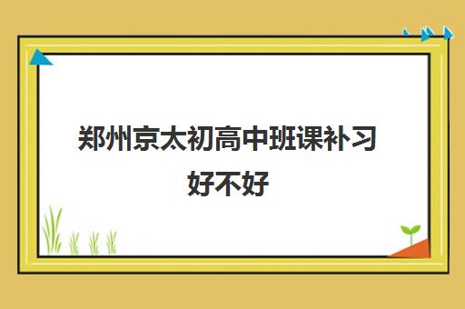 郑州京太初高中班课补习好不好