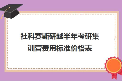 社科赛斯研越半年考研集训营费用标准价格表（考研有必要报集训营吗）