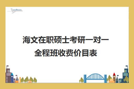 海文在职硕士考研一对一全程班收费价目表（海文考研价格表）