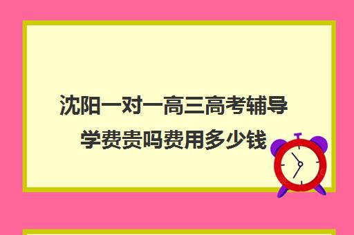 沈阳一对一高三高考辅导学费贵吗费用多少钱(一对一补课收费标准)