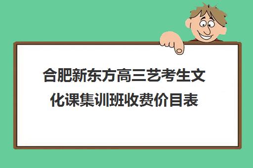 合肥新东方高三艺考生文化课集训班收费价目表(艺考集训一般多少钱)