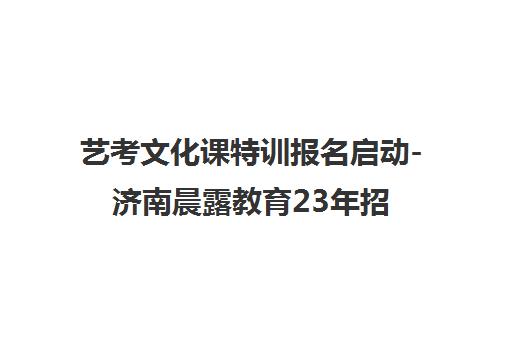 艺考文化课特训报名启动-济南晨露教育23年招生