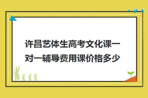 许昌艺体生高考文化课一对一辅导费用课价格多少钱(高三艺考生文化课集训多少钱)