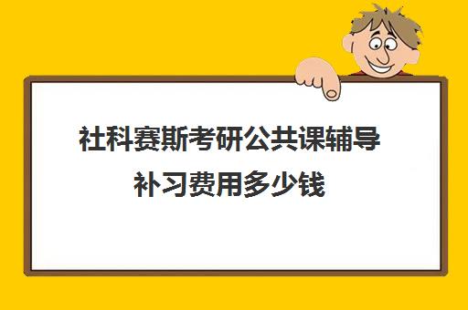 社科赛斯考研公共课辅导补习费用多少钱