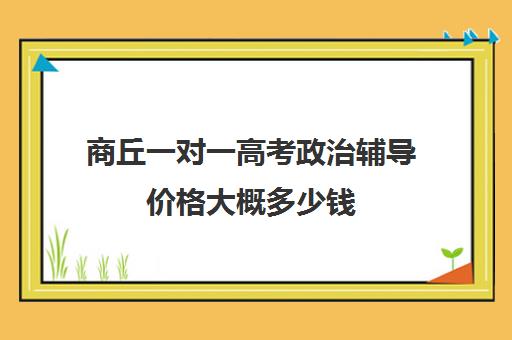 商丘一对一高考政治辅导价格大概多少钱(商丘一对一教育机构)