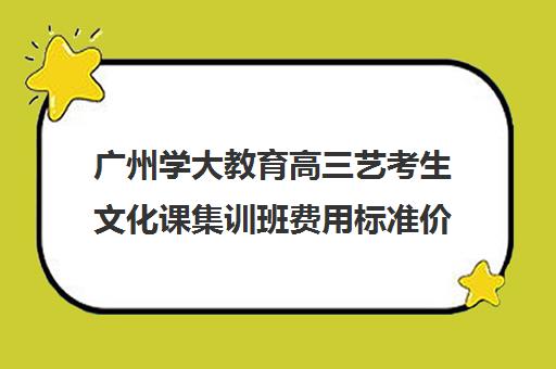 广州学大教育高三艺考生文化课集训班费用标准价格表(巅峰广艺学费价格表)