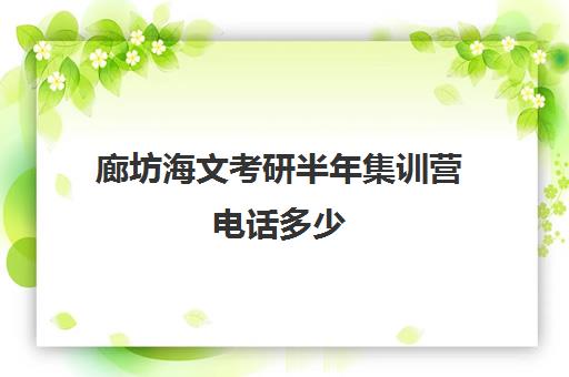 廊坊海文考研半年集训营电话多少（考研选海文还是新东方）