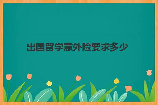 出国留学意外险要求多少(孩子出国留学需要买什么样的保险)