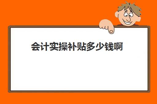 会计实操补贴多少钱啊(学会计多少钱)