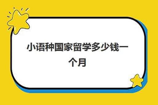 小语种国家留学多少钱一个月(小语种最吃香的3大专业)