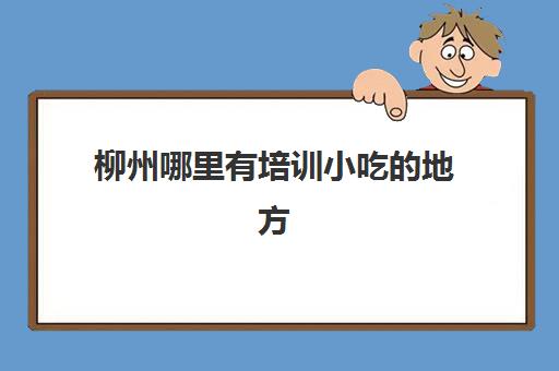 柳州哪里有培训小吃的地方(柳州特产一条街)