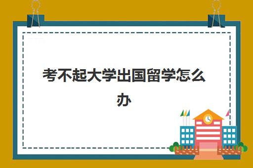 考不起大学出国留学怎么办(怎样才能申请出国留学)