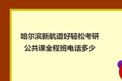 哈尔滨新航道好轻松考研公共课全程班电话多少（新航道考研培训机构怎么样）