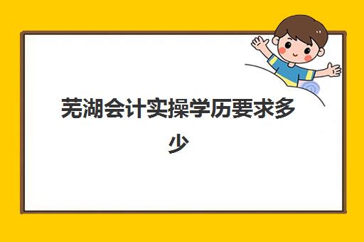 芜湖会计实操学历要求多少(学会计去芜湖职业技术学院好吗)