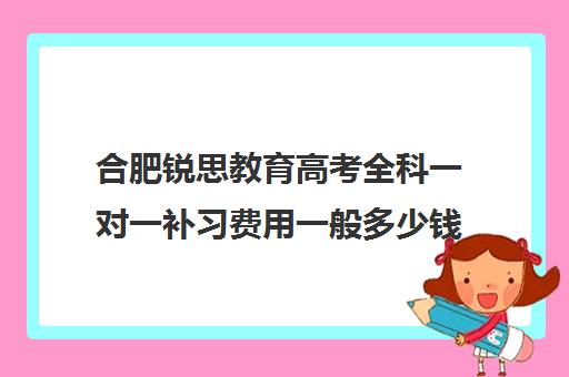 合肥锐思教育高考全科一对一补习费用一般多少钱