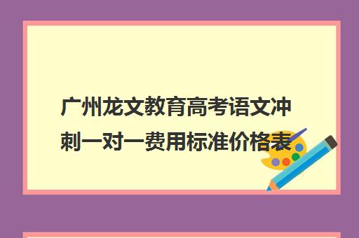 广州龙文教育高考语文冲刺一对一费用标准价格表(龙文一对一石景山地址)