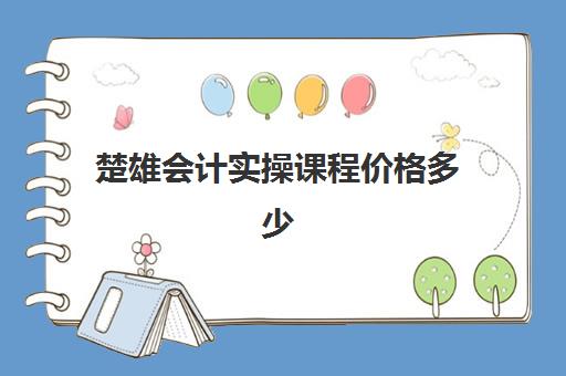 楚雄会计实操课程价格多少(会计)