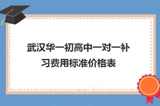 武汉华一初高中一对一补习费用标准价格表