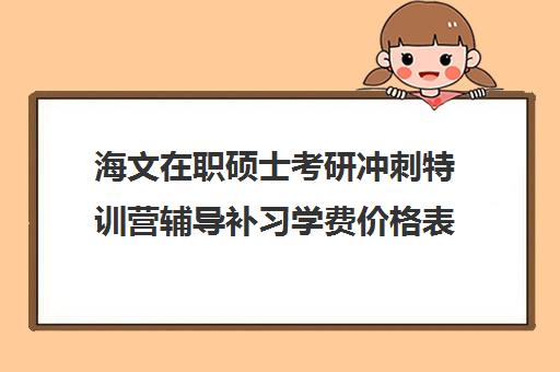 海文在职硕士考研冲刺特训营辅导补习学费价格表