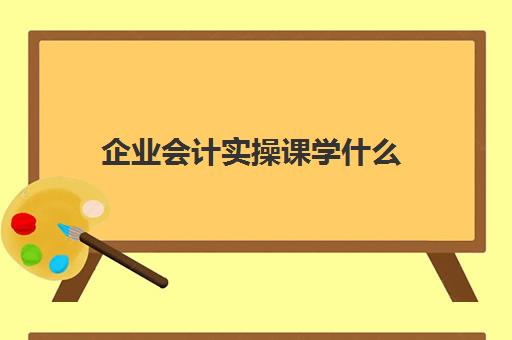 企业会计实操课学什么(财务会计主要学什么内容)