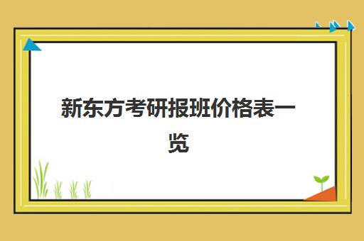 新东方考研报班价格表一览(2025版)(新东方雅思大班价格表)