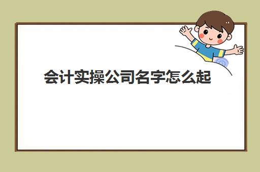 会计实操公司名字怎么起(注册公司选名字)