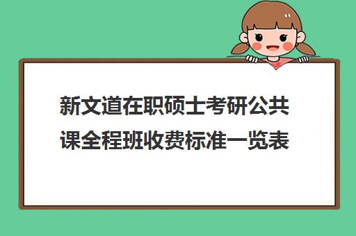 新文道在职硕士考研公共课全程班收费标准一览表（新文道考研机构怎么样）