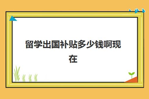 留学出国补贴多少钱啊现在(出国留学可以申请哪些补贴)