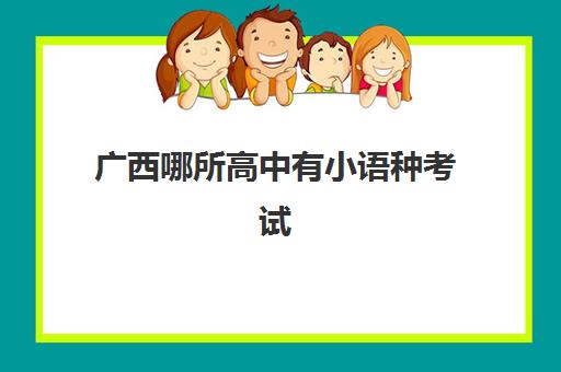 广西哪所高中有小语种考试(高中学小语种大学怎么办)