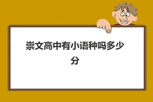 崇文高中有小语种吗多少分(高中学小语种好吗)