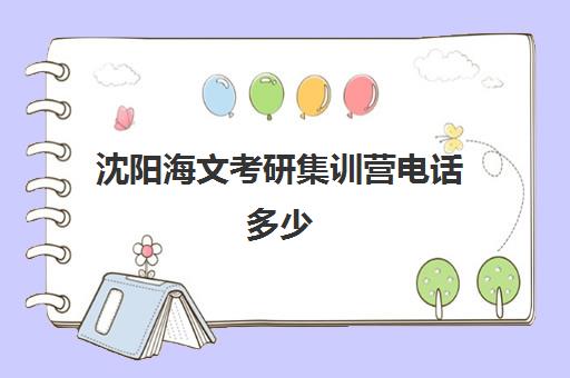 沈阳海文考研集训营电话多少（海文考研全年特训营）