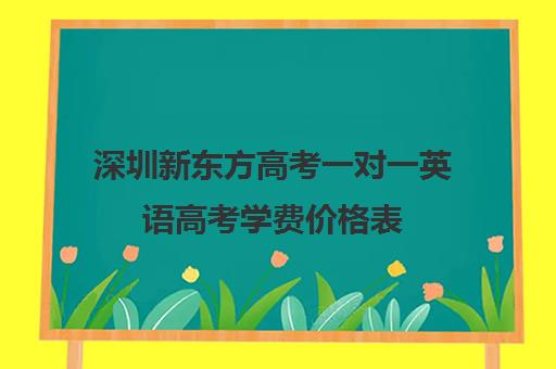 深圳新东方高考一对一英语高考学费价格表(高考一对一教育咨询1小时多少钱)