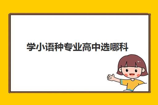 学小语种专业高中选哪科(学小语种可以报什么专业)