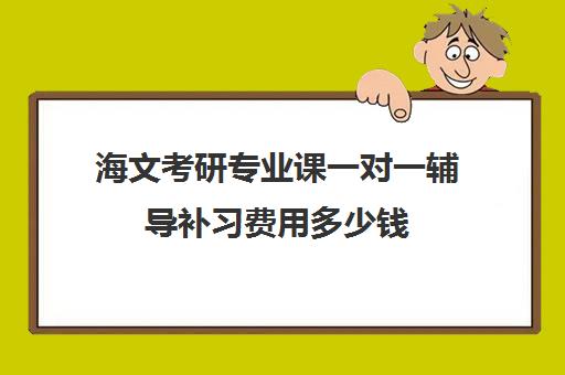 海文考研专业课一对一辅导补习费用多少钱