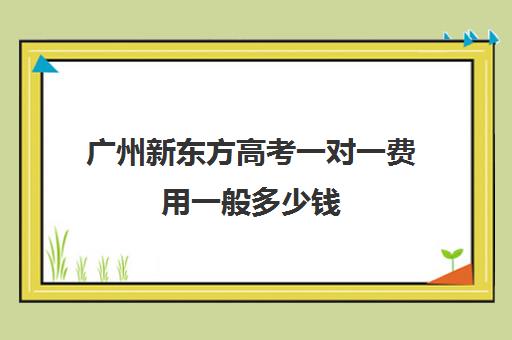 广州新东方高考一对一费用一般多少钱(新东方全日制高考班收费)