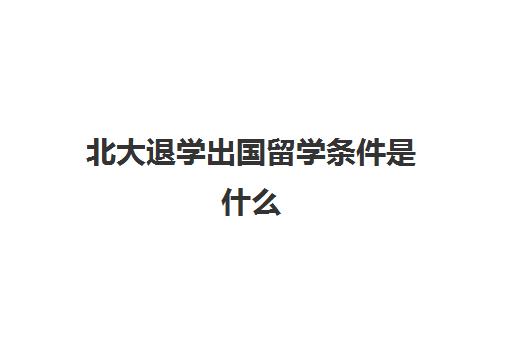 北大退学出国留学条件是什么(大专可以出国留学吗)