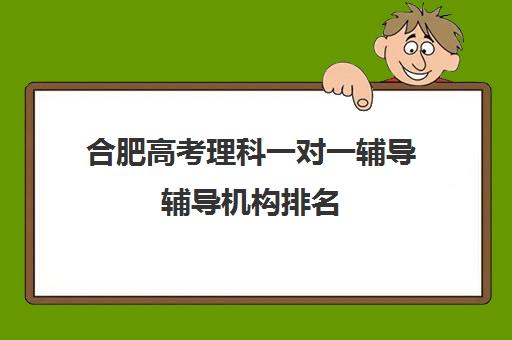 合肥高考理科一对一辅导辅导机构排名(合肥补课机构哪个好排名)