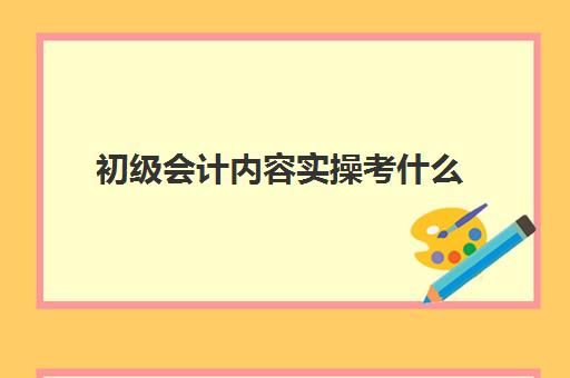 初级会计内容实操考什么(初级会计证考试都考啥)