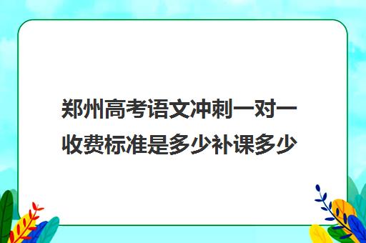 郑州高考语文冲刺一对一收费标准是多少补课多少钱一小时(郑州高三全日制辅导)