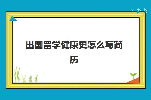 出国留学健康史怎么写简历(出国个人简历模板中文)