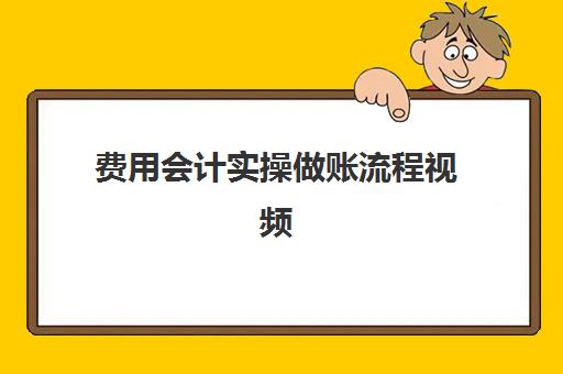 费用会计实操做账流程视频(会计做账怎么做)